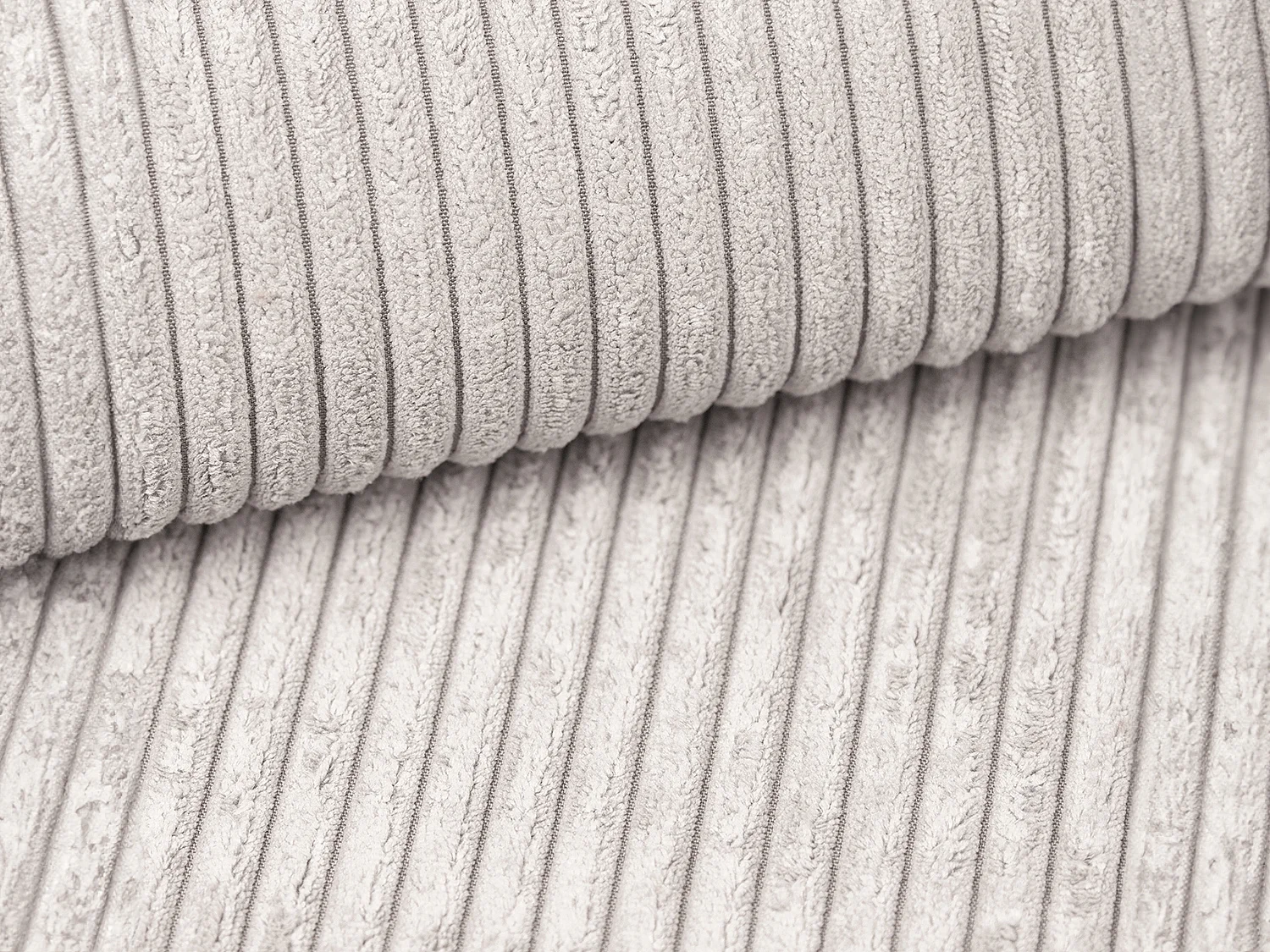 Canapé 3 places convertible en velours côtelé crème TILIA