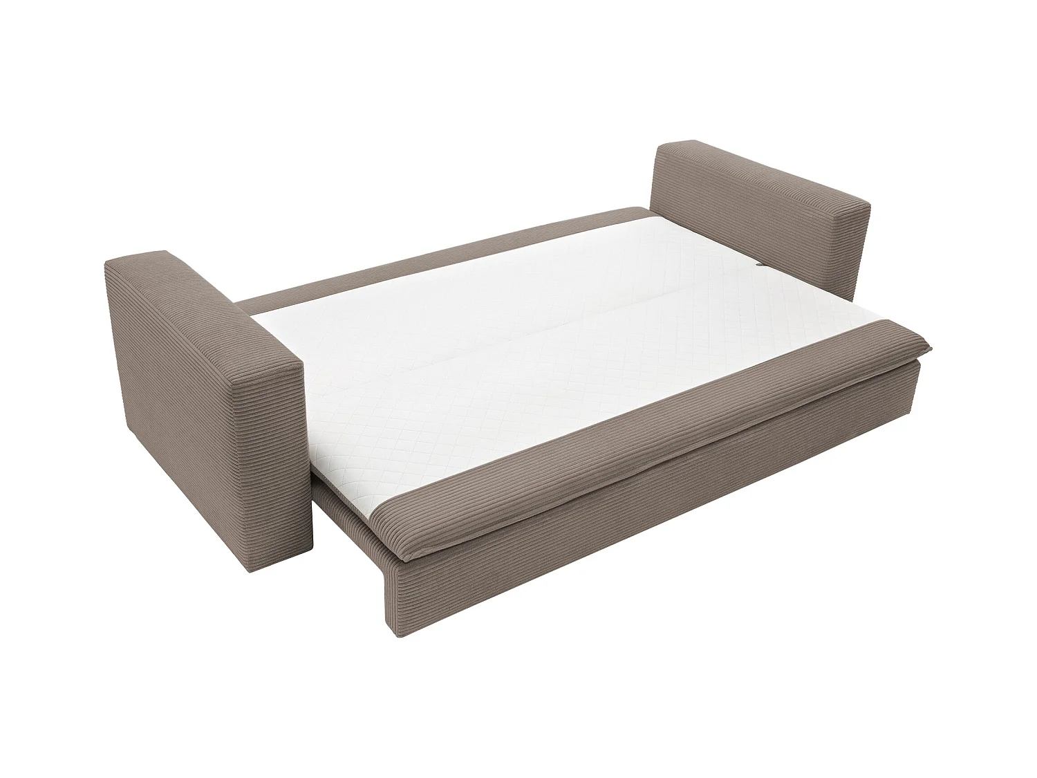 Sofá de 3 lugares convertível em veludo canelado taupe - TILIA