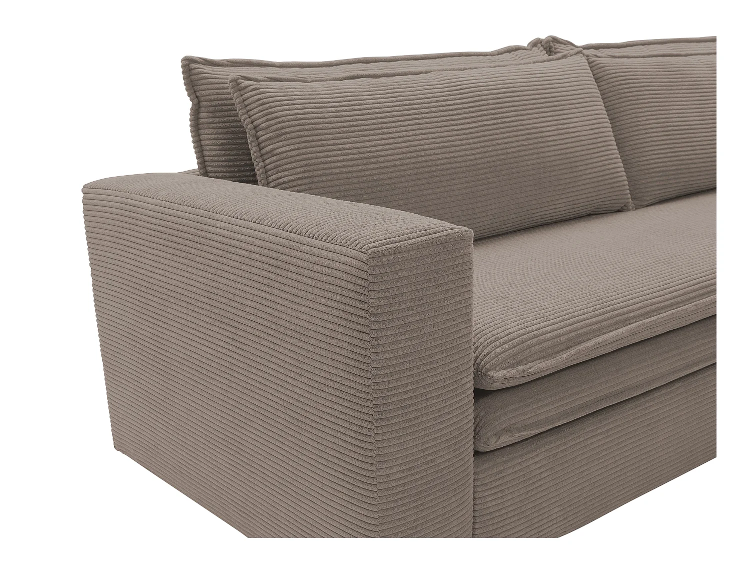 Sofá de 3 lugares convertível em veludo canelado taupe - TILIA