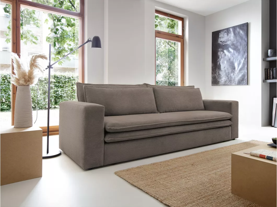 Kauf Unique Sofa 3-Sitzer - Mit Schlaffunktion - Cord - Taupe - TILIA