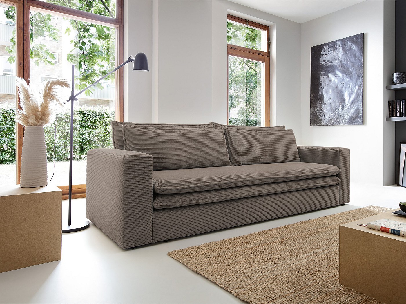 Canapé 3 Places En Cuir Taupe - But - Occasion