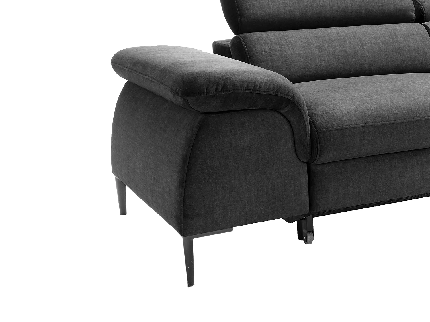 Ecksofa mit Schlaffunktion - Ecke rechts - Samt - Anthrazit - SEPINA von PASCAL MORABITO