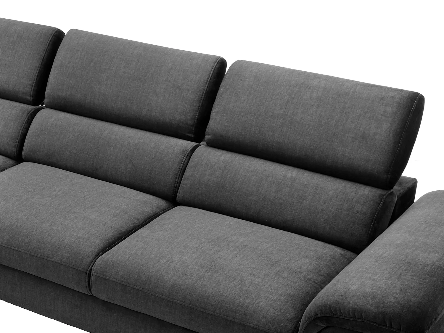 Canapé d'angle gauche convertible en velours gris anthracite SEPINA de Pascal Morabito