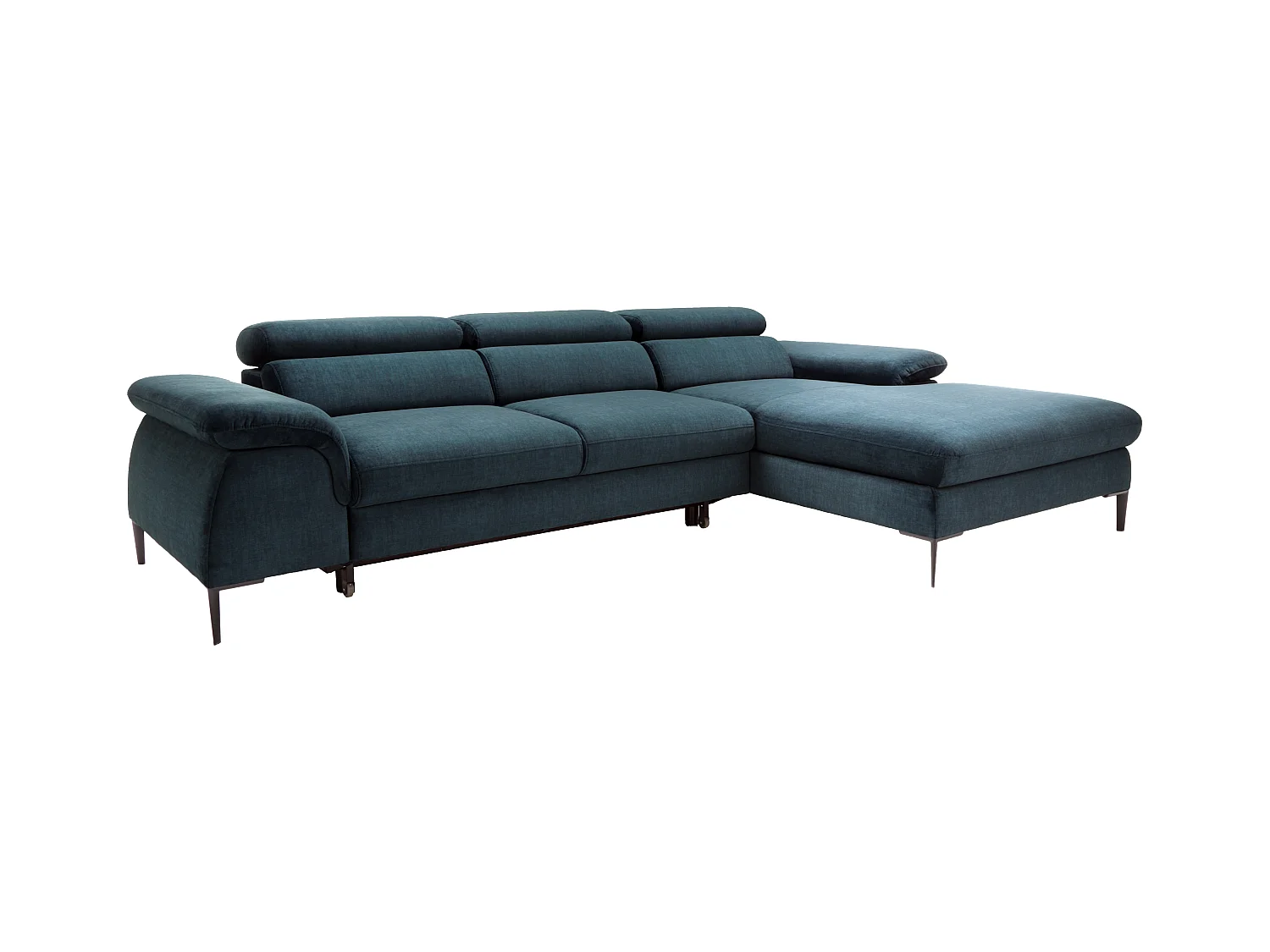 Ecksofa mit Schlaffunktion - Ecke rechts - Samt - Dunkelblau - SEPINA von PASCAL MORABITO