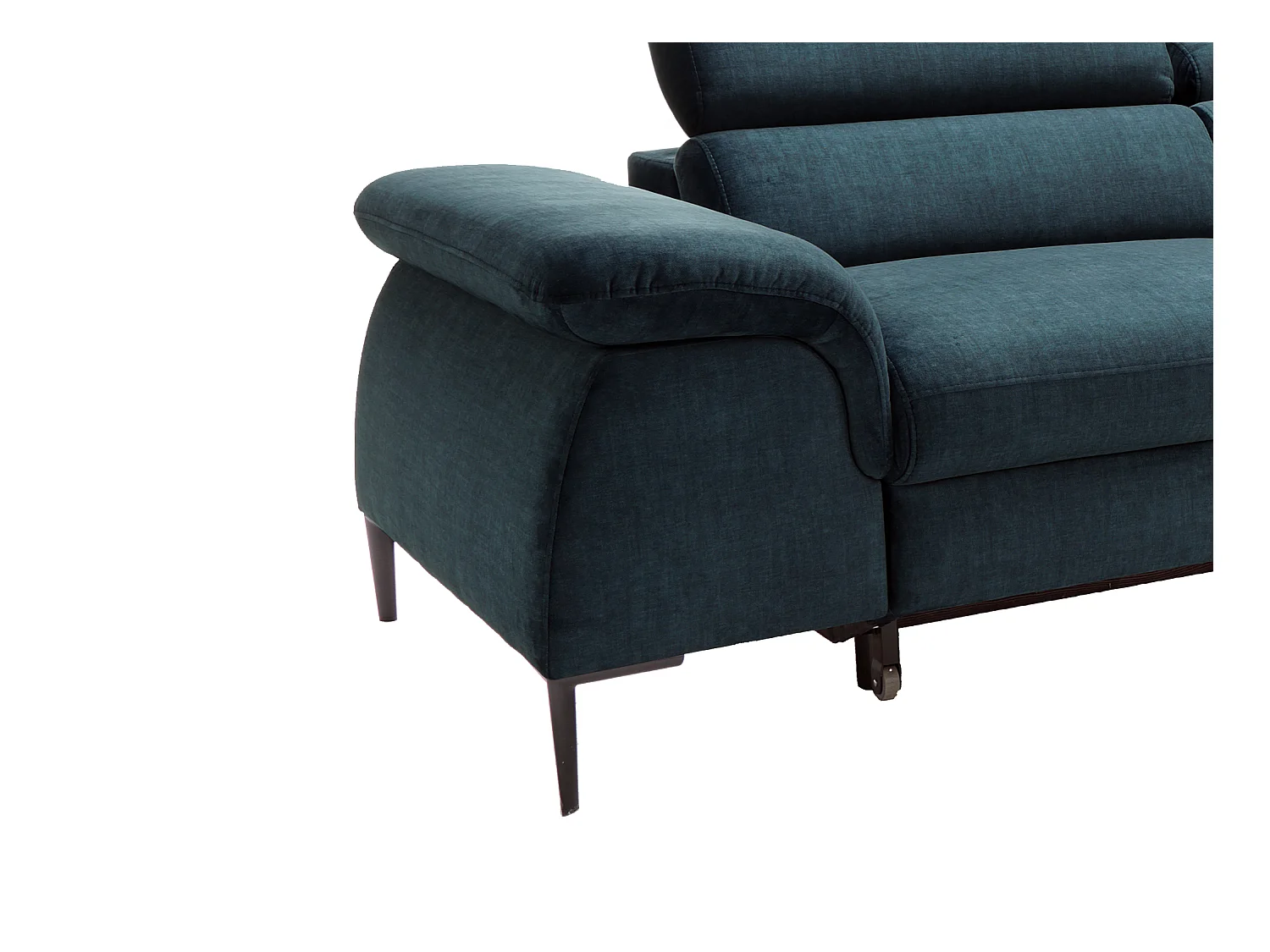 Ecksofa mit Schlaffunktion - Ecke rechts - Samt - Dunkelblau - SEPINA von PASCAL MORABITO