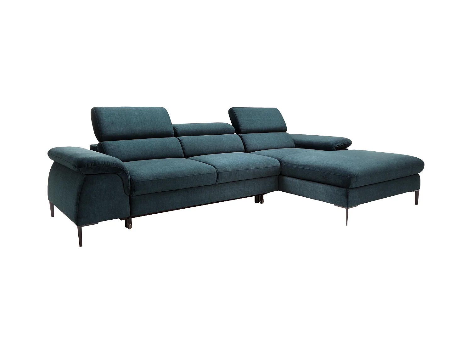 Ecksofa mit Schlaffunktion - Ecke rechts - Samt - Dunkelblau - SEPINA von PASCAL MORABITO