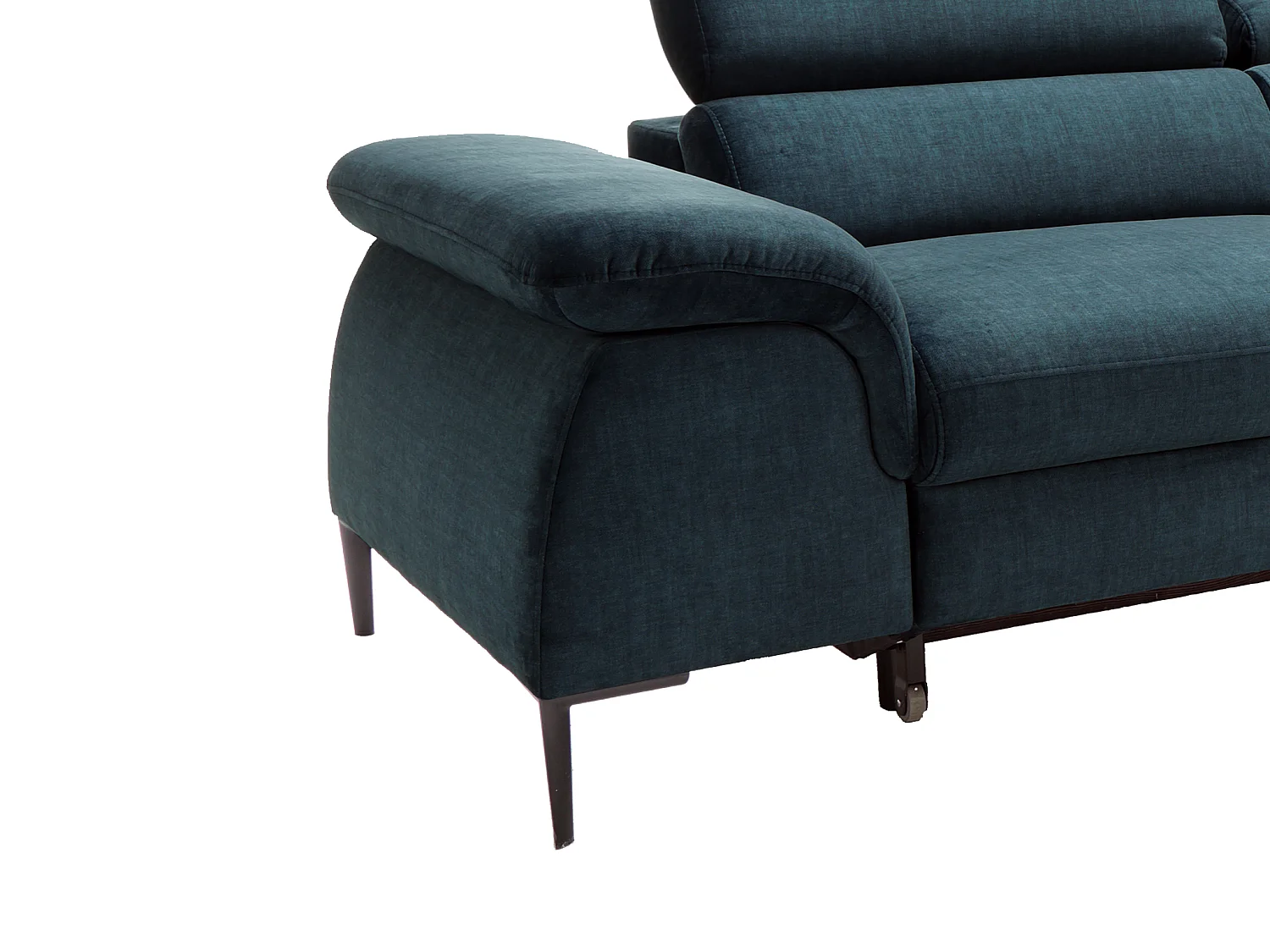 Ecksofa mit Schlaffunktion - Ecke rechts - Samt - Dunkelblau - SEPINA von PASCAL MORABITO