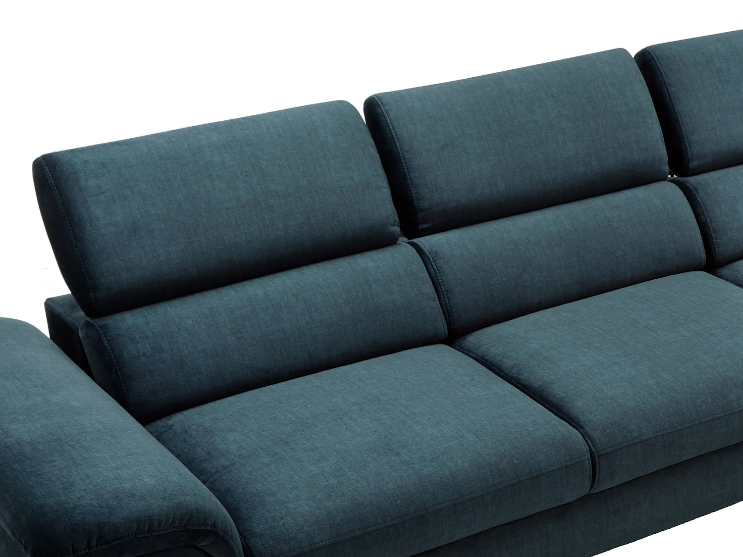 Ecksofa mit Schlaffunktion - Ecke rechts - Samt - Dunkelblau - SEPINA von PASCAL MORABITO