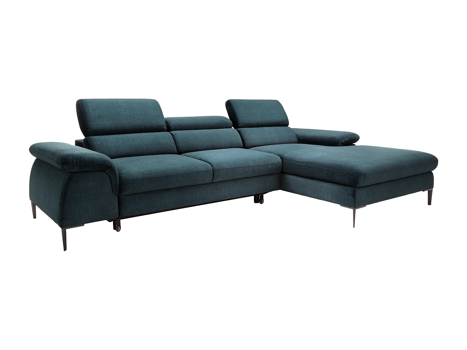 Ecksofa mit Schlaffunktion - Ecke rechts - Samt - Dunkelblau - SEPINA von PASCAL MORABITO