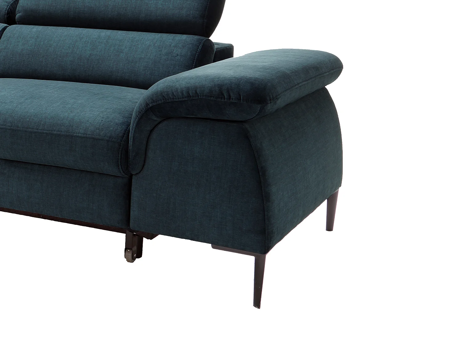 Ecksofa mit Schlaffunktion - Ecke links - Samt - Dunkelblau - SEPINA von PASCAL MORABITO