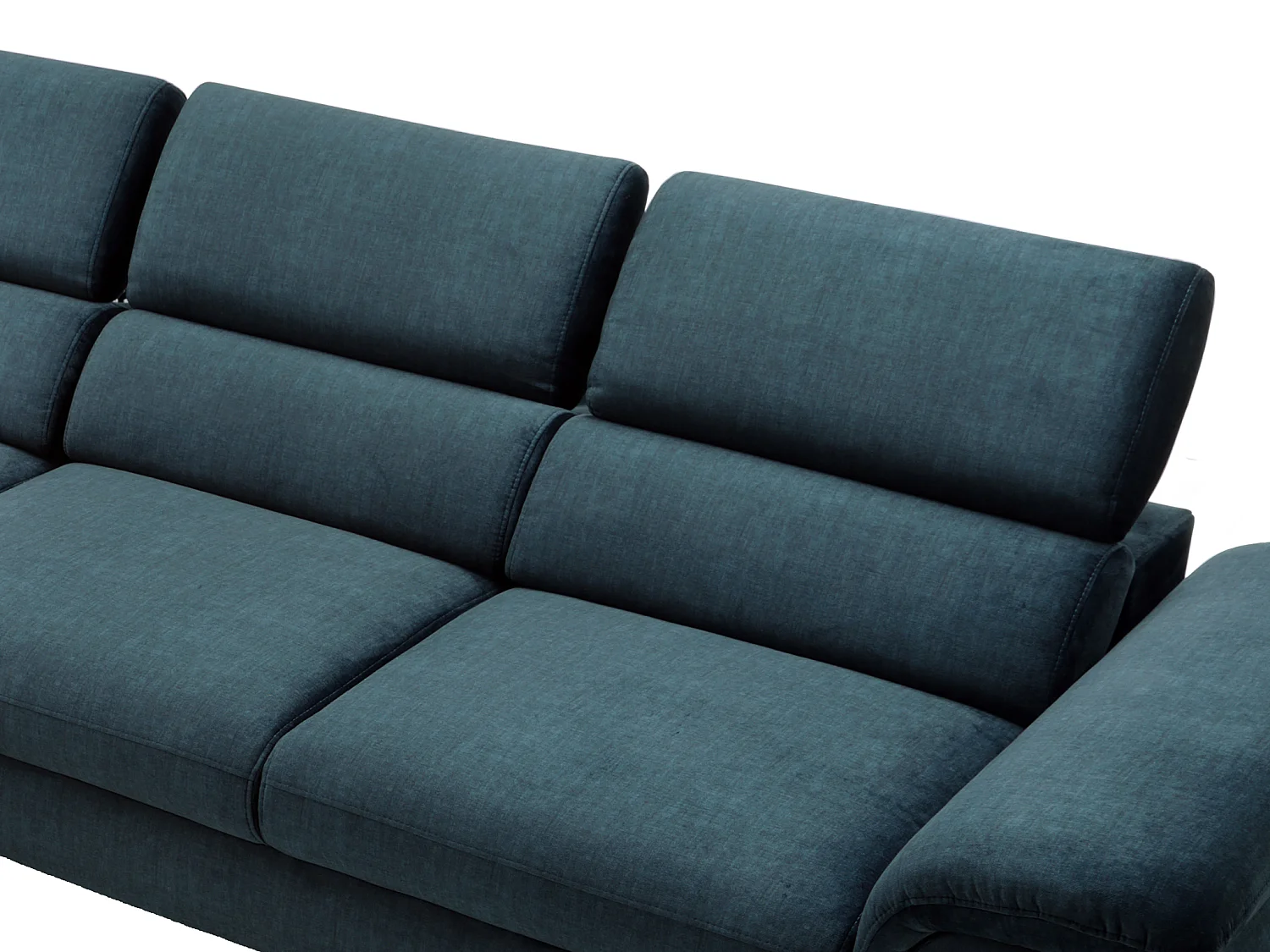 Ecksofa mit Schlaffunktion - Ecke links - Samt - Dunkelblau - SEPINA von PASCAL MORABITO