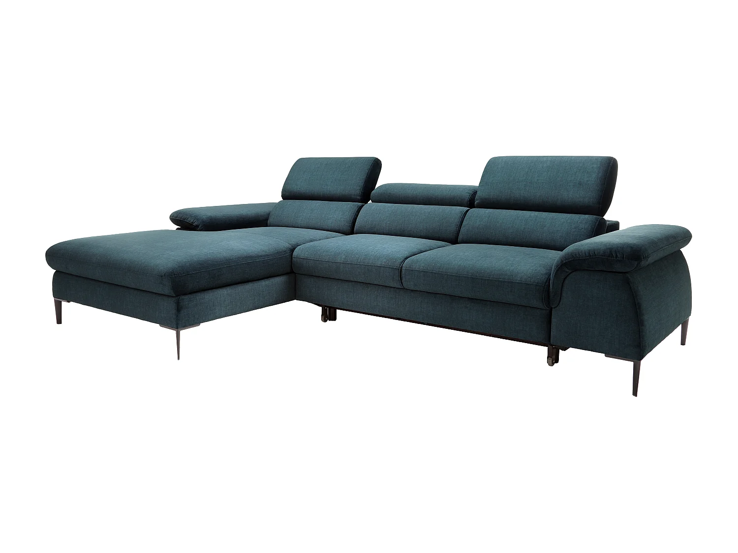 Ecksofa mit Schlaffunktion - Ecke links - Samt - Dunkelblau - SEPINA von PASCAL MORABITO