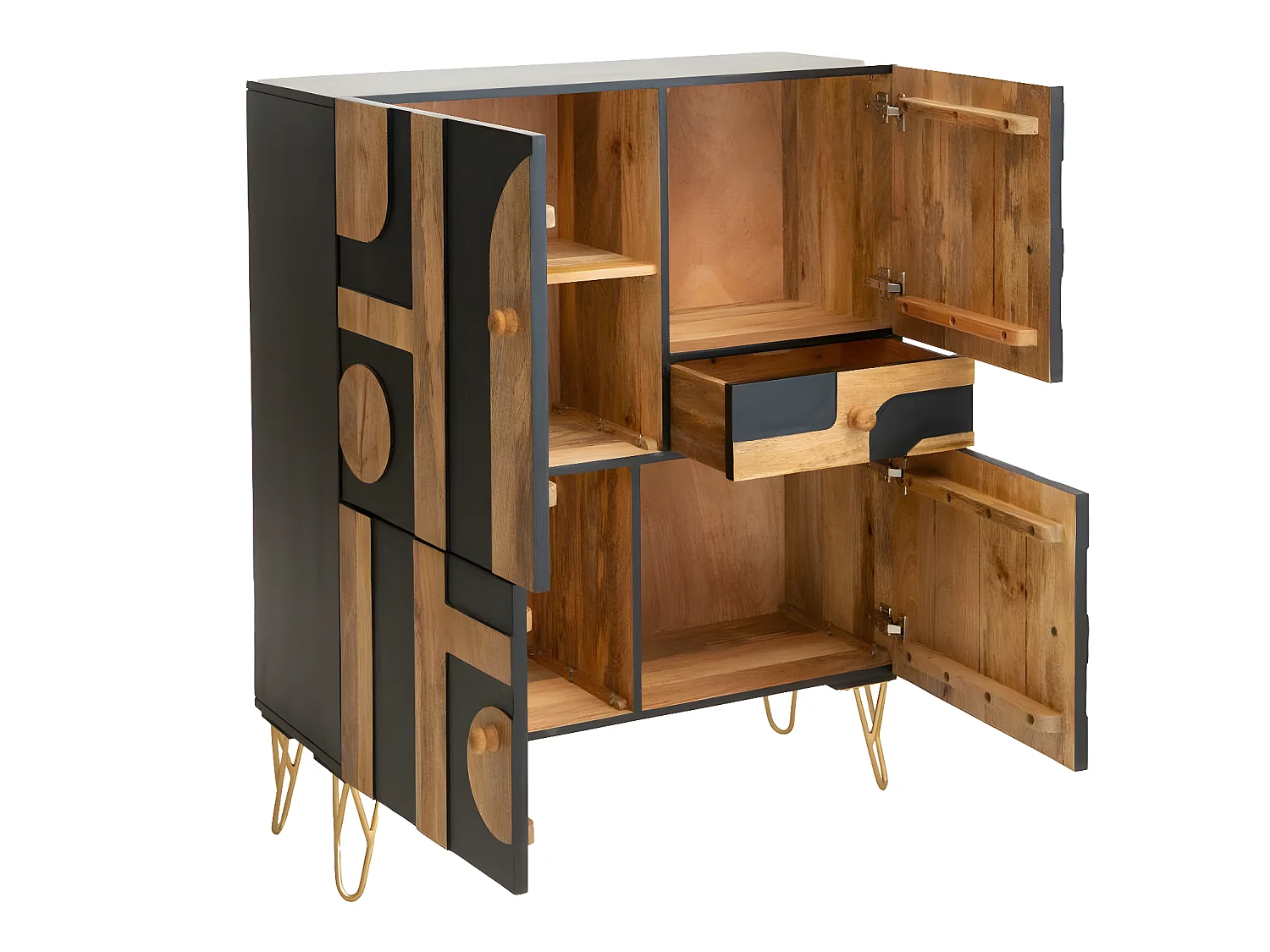 Buffet en bois de manguier et métal Colombine