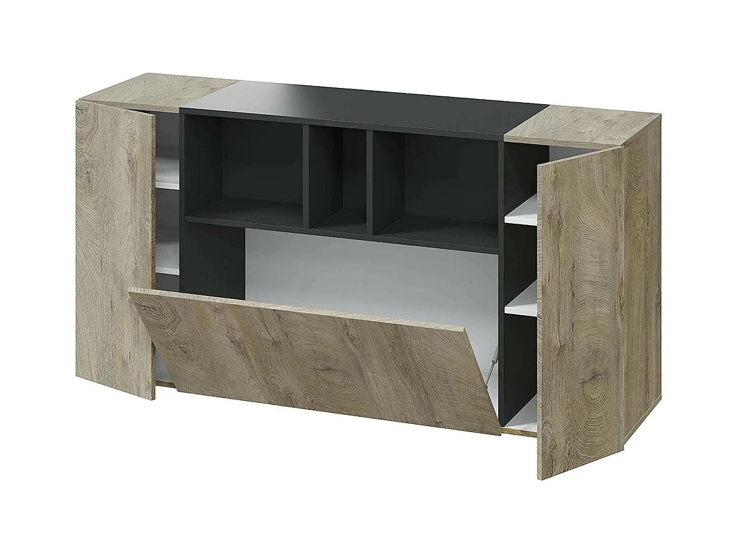 Buffetkast met 3 deuren en 3 niches - L150 cm - Tamiko