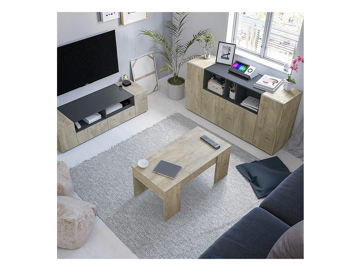 Buffetkast met 3 deuren en 3 niches - L150 cm - Tamiko