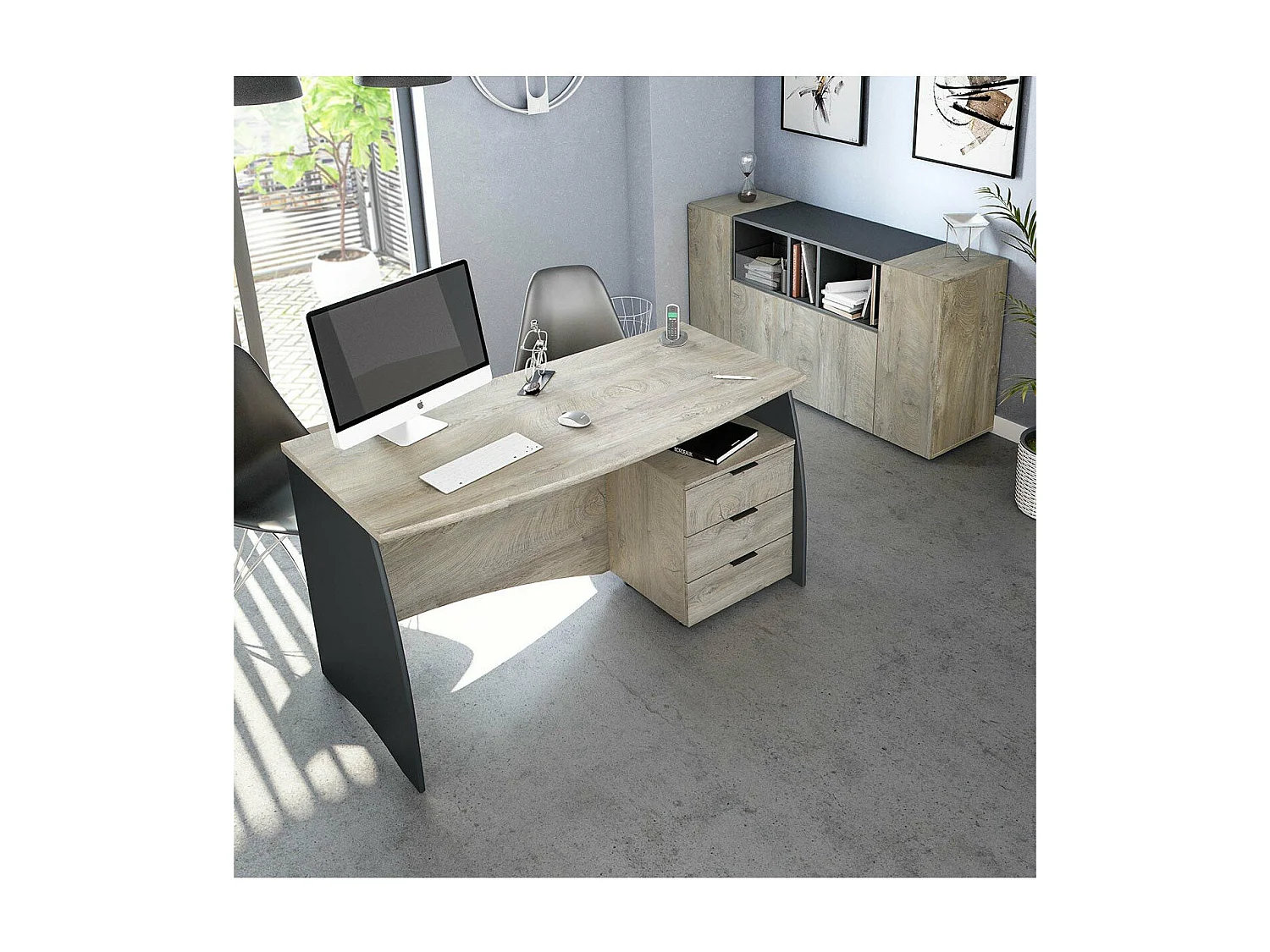 Buffet con 3 porte e 3 scomparti - L150 cm - Tamiko