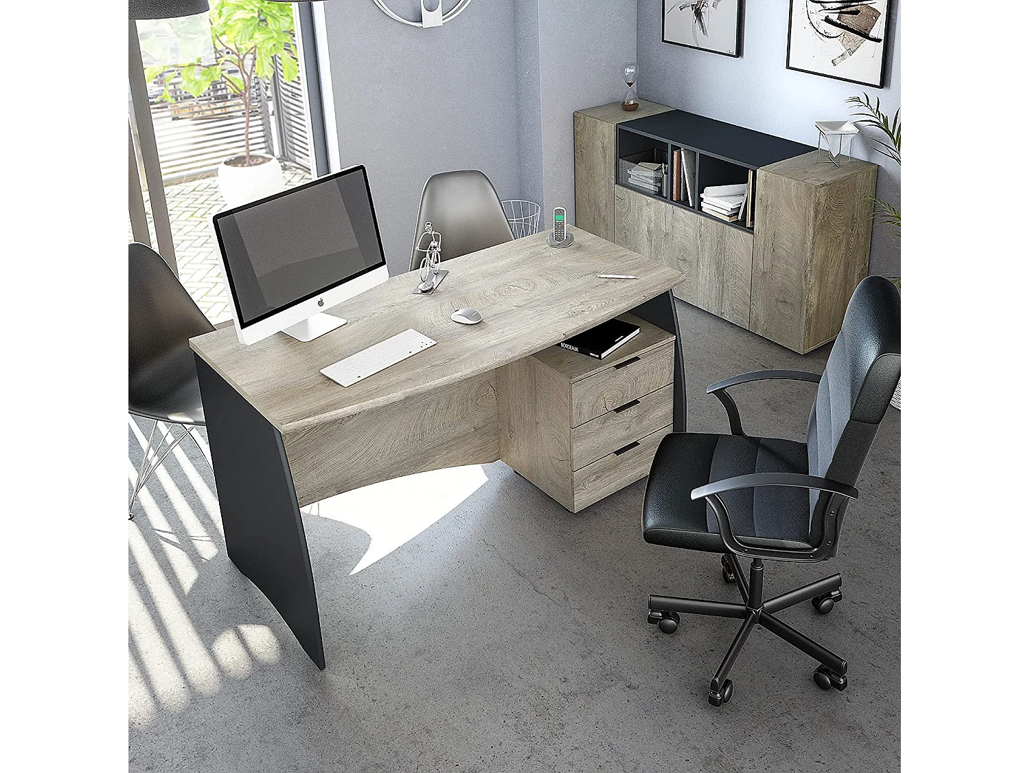 Sideboard mit 3 Türen, davon 1 Flügeltür und 3 Nischen Tamiko - L150cm