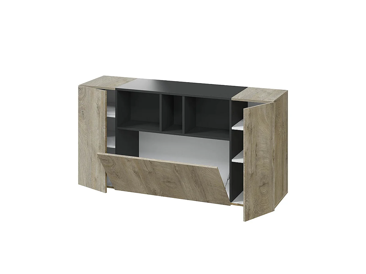 Sideboard mit 3 Türen, davon 1 Flügeltür und 3 Nischen Tamiko - L150cm