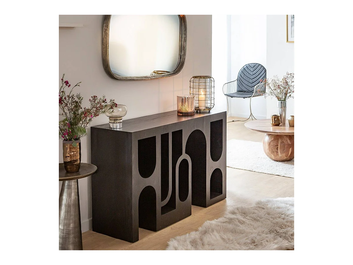 Consola de roble negro Octave con gran espacio de almacenamiento