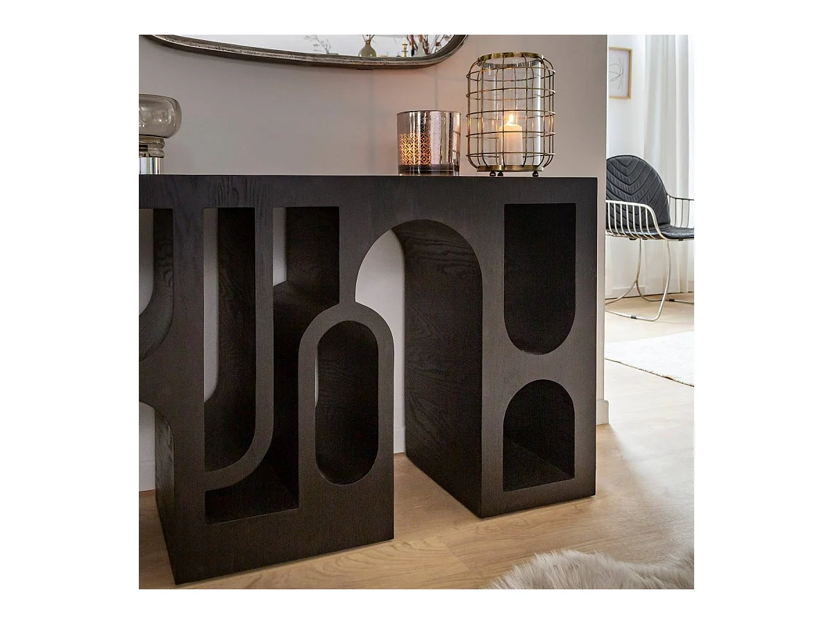 Consola de roble negro Octave con gran espacio de almacenamiento