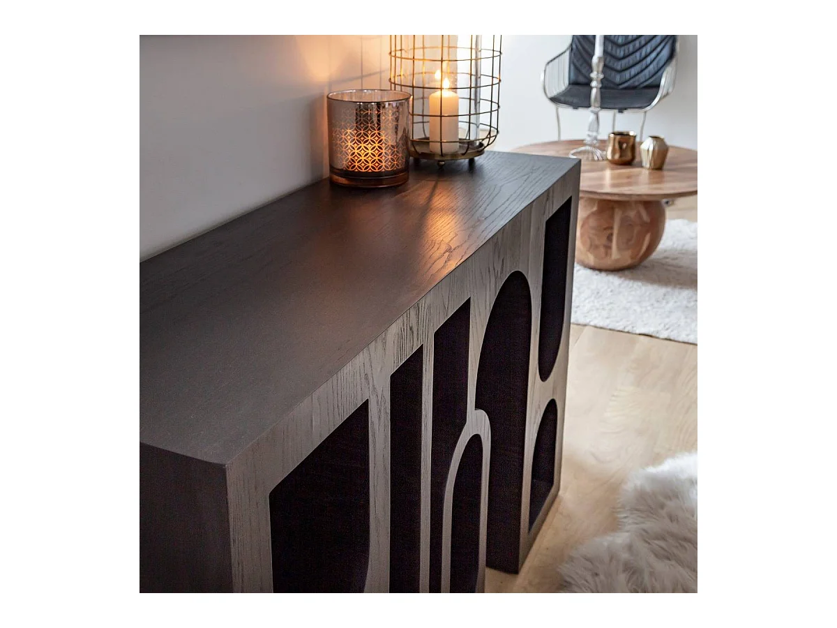 Consola de roble negro Octave con gran espacio de almacenamiento