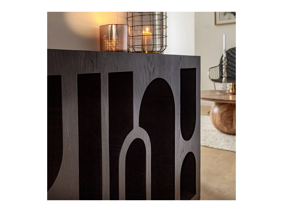 Consola de roble negro Octave con gran espacio de almacenamiento