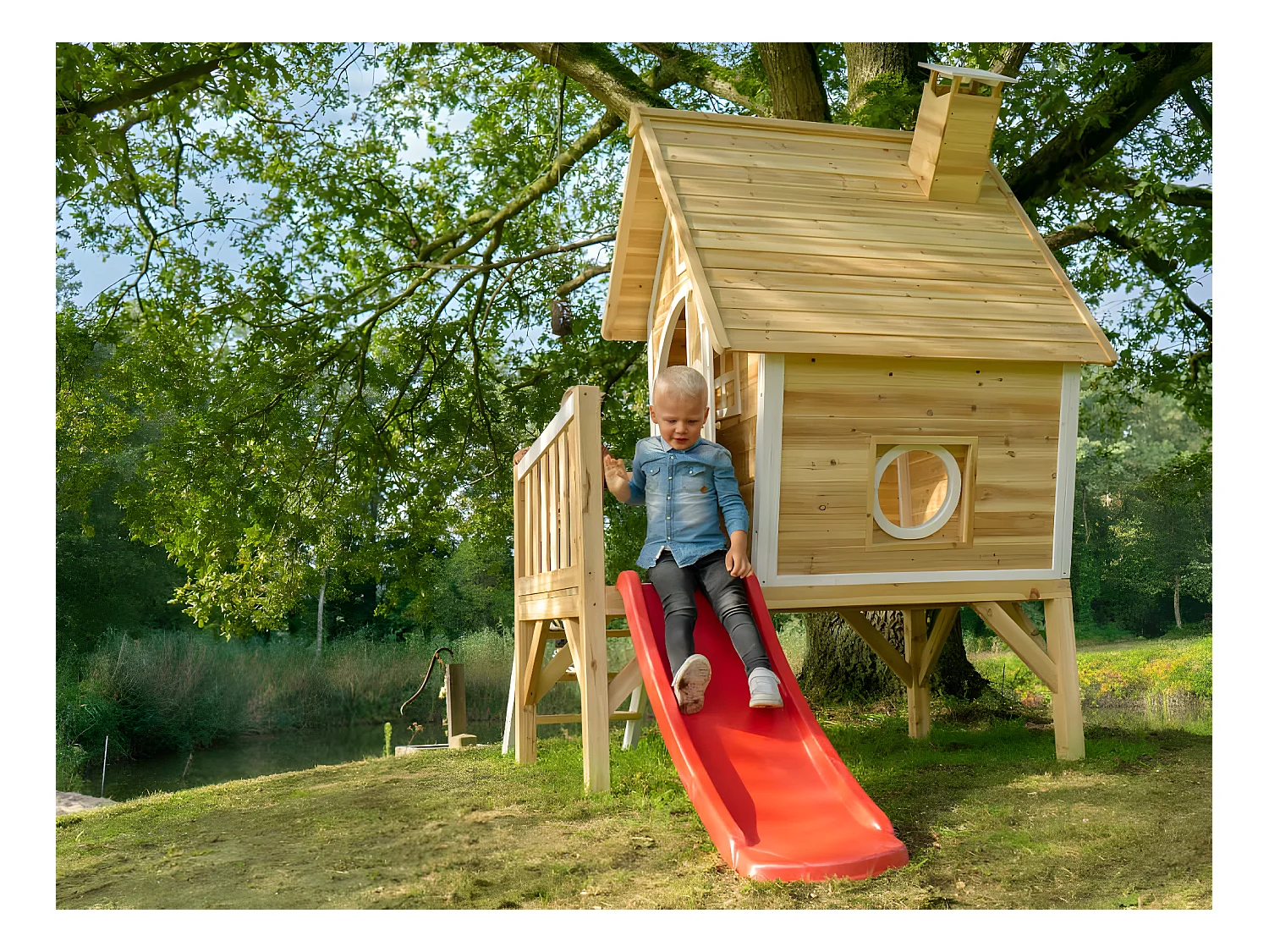 Maisonnette en bois pour enfants Fantasia 300 Naturel - Exit Toys