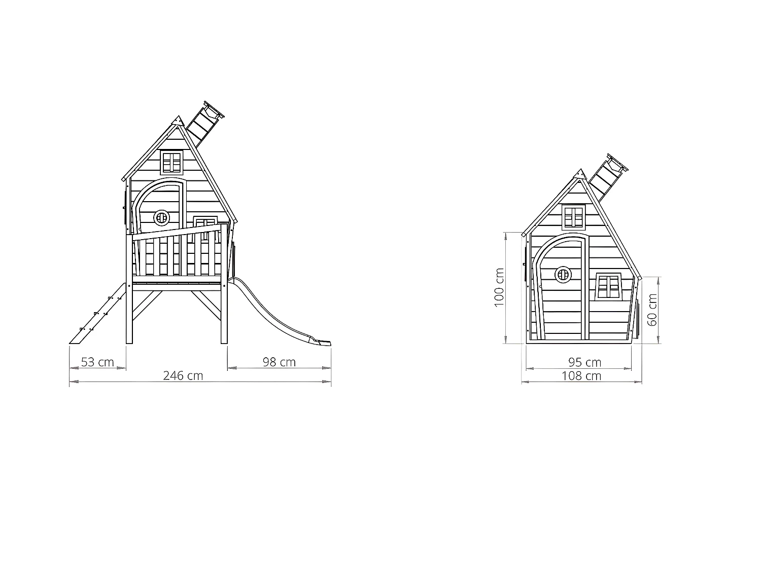 Maisonnette en bois pour enfants Fantasia 300 Naturel - Exit Toys