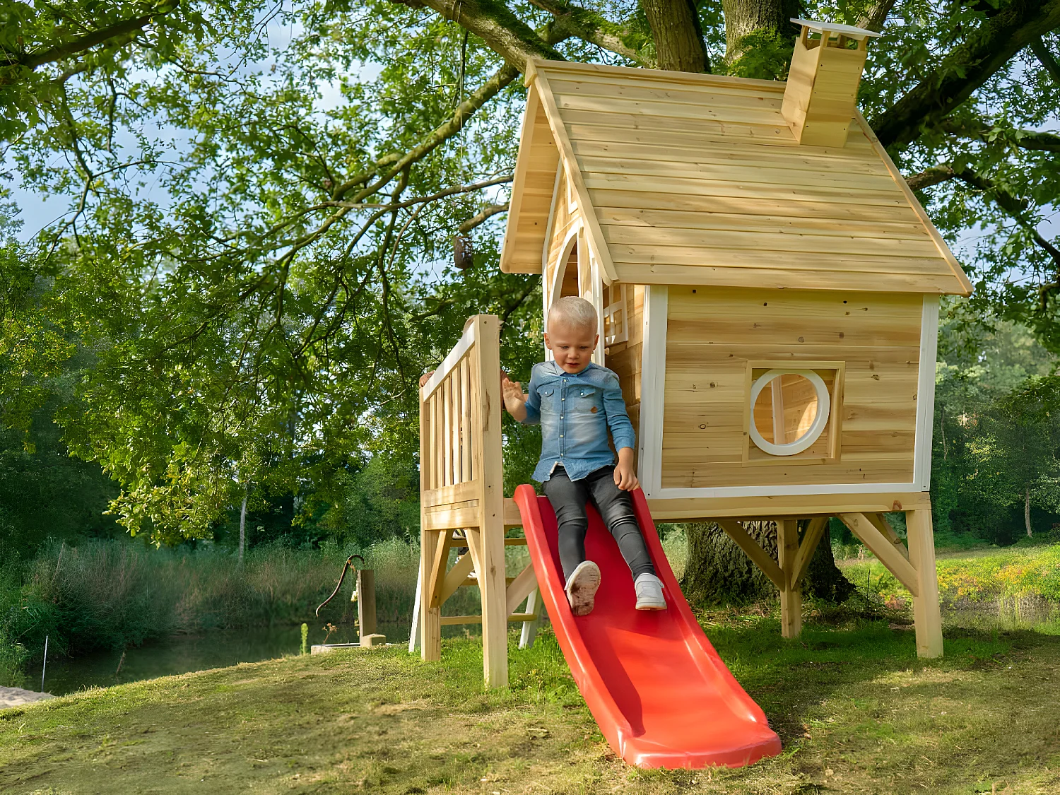 Maisonnette en bois pour enfants Fantasia 300 Naturel - Exit Toys