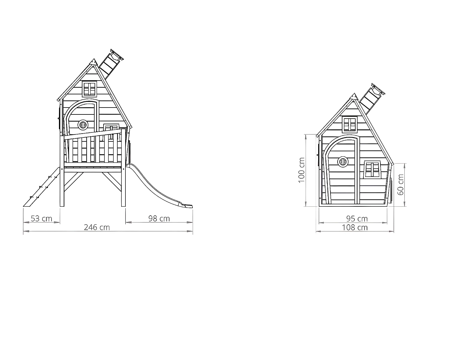 Maisonnette en bois pour enfants Fantasia 300 Naturel - Exit Toys