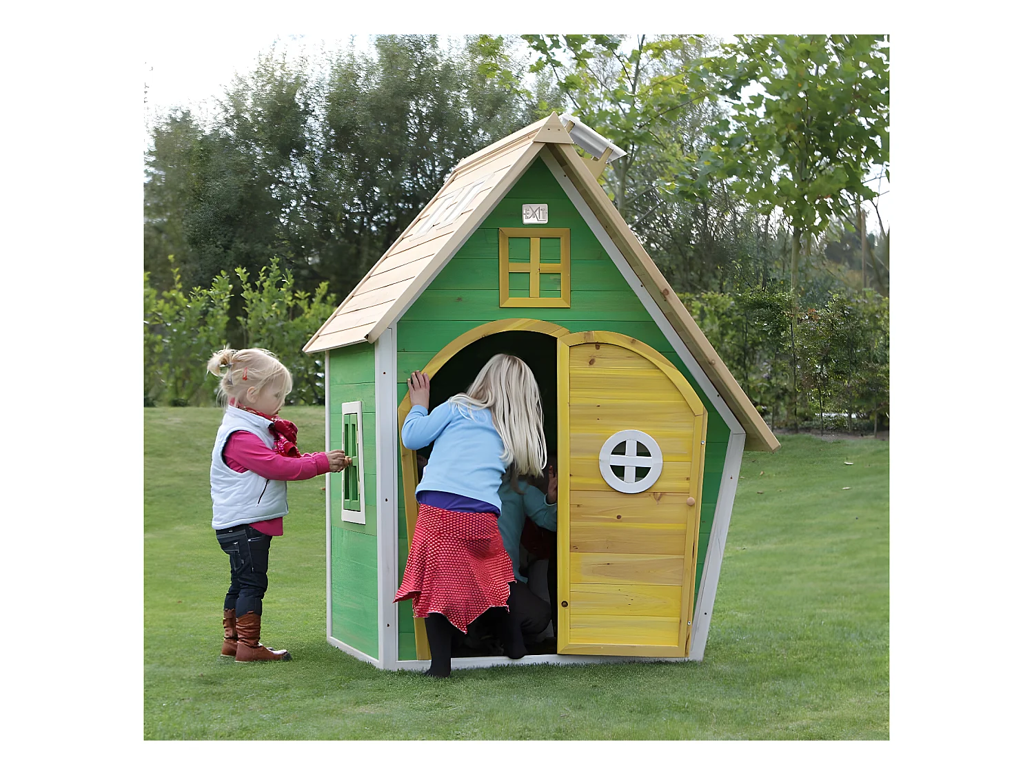 Maisonnette en bois pour enfants Fantasia 100 Vert - Exit Toys