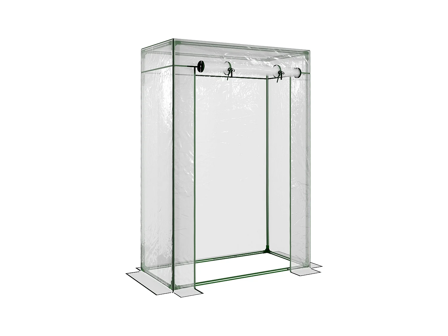 Serre de Jardin serre à tomates 1L x 0,5l x 1,5H m porte zippée déroulante acier thermolaqué PVC haute densité 140 g/m² anti-UV