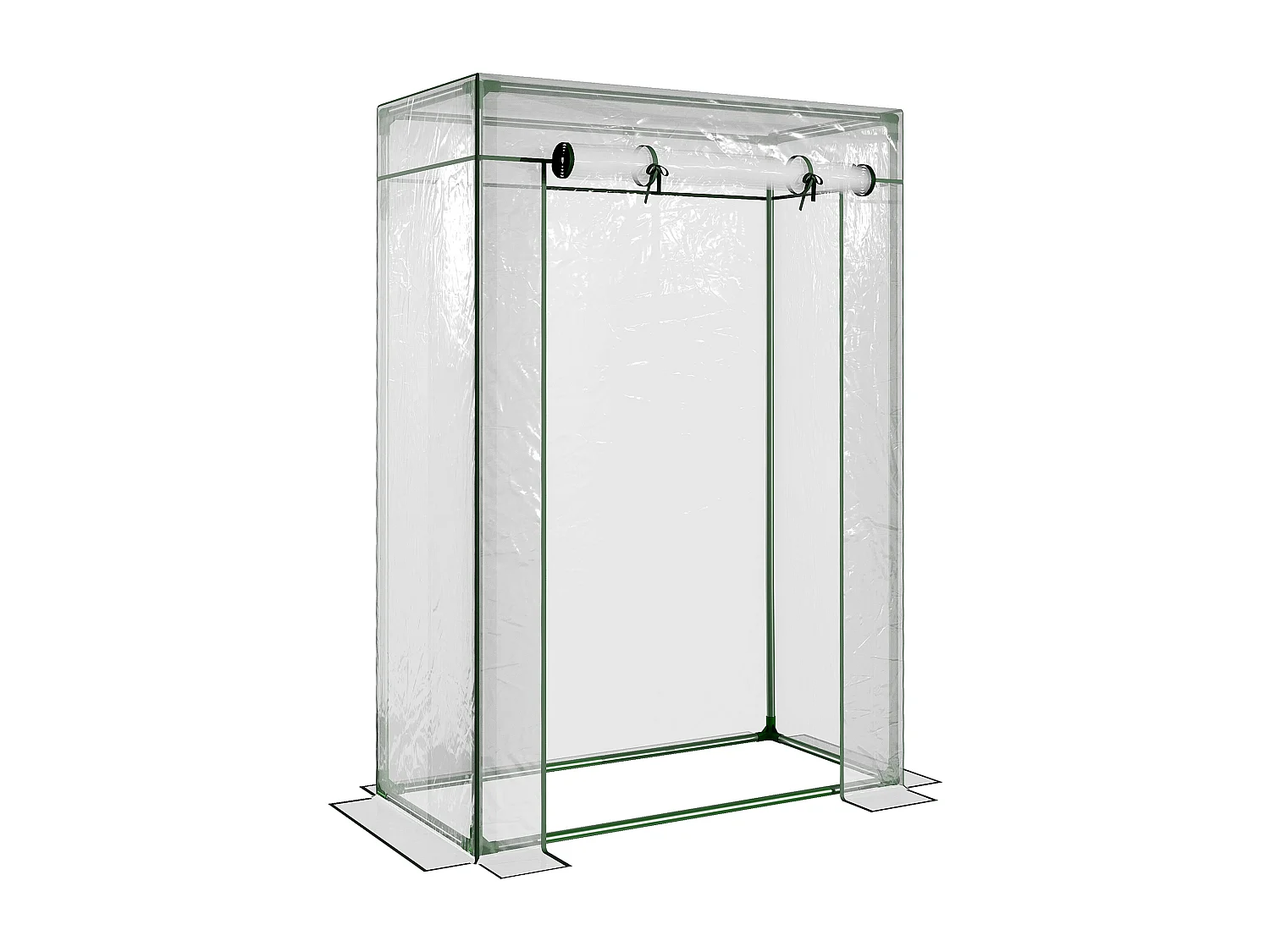 Serre de Jardin serre à tomates 1L x 0,5l x 1,5H m porte zippée déroulante acier thermolaqué PVC haute densité 140 g/m² anti-UV