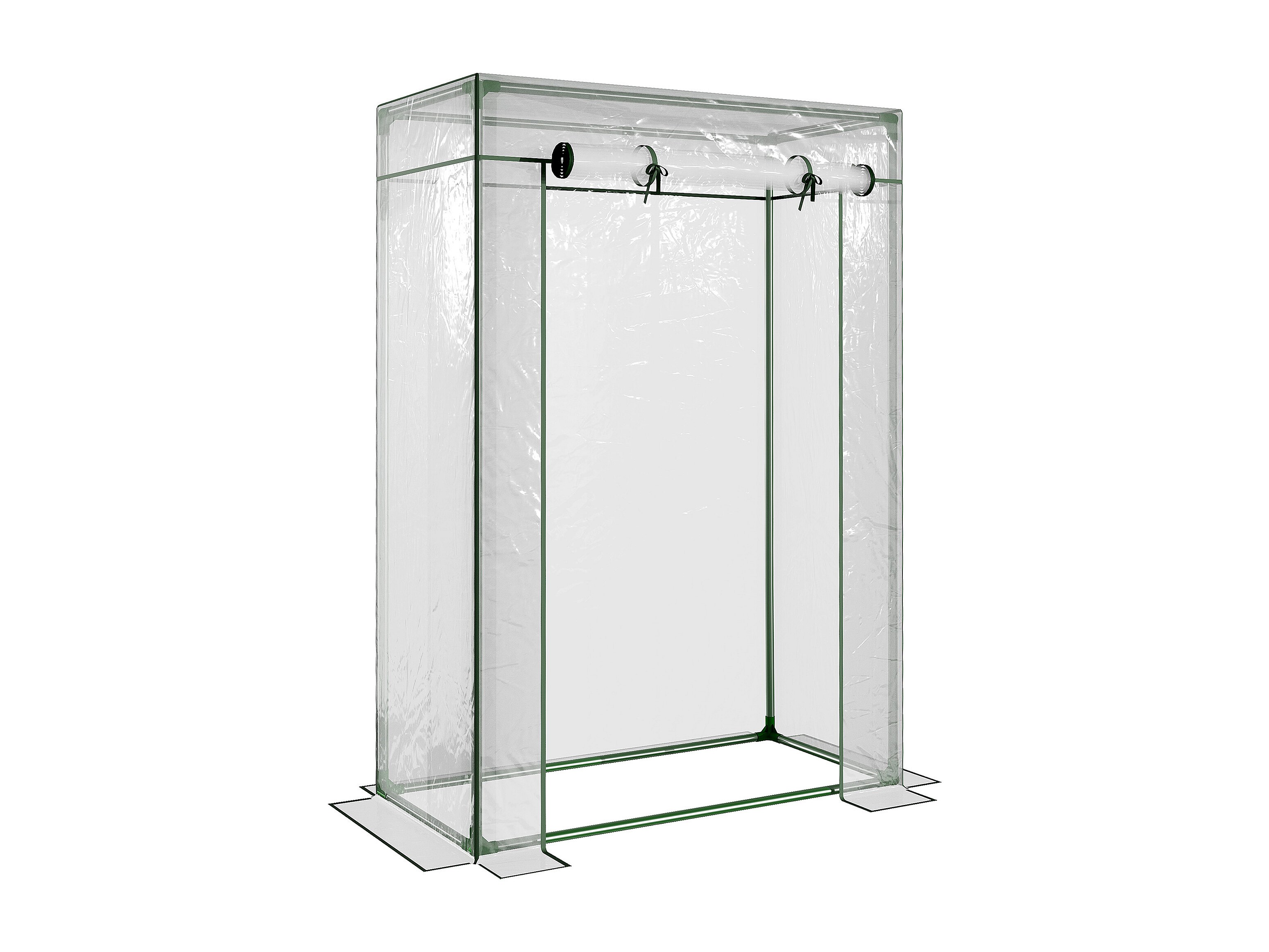 Serre De Jardin Adossée 100x200x215 Cm - Protection Intempéries, Porte Zippée | Acier Et PVC Transparent, Montage Facile