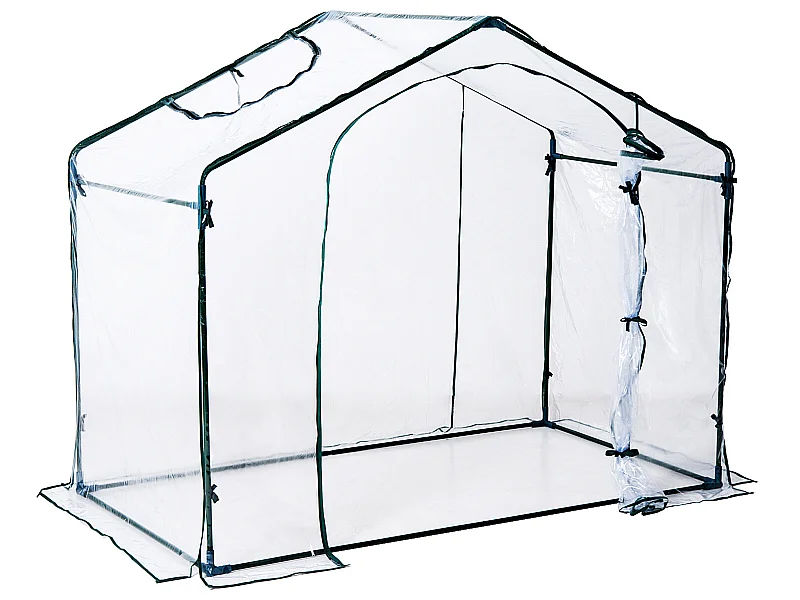 Serre de jardin balcon terrasse serre pour tomates 1,8L x 1l x 1,68H m acier PVC imperméable transparent vert