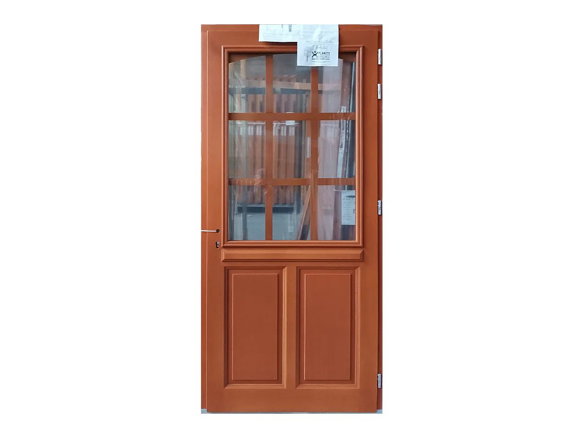 Porte d'entree Bois vitree, Agatha, H,215xl,90  p,gauche Cote Tableau