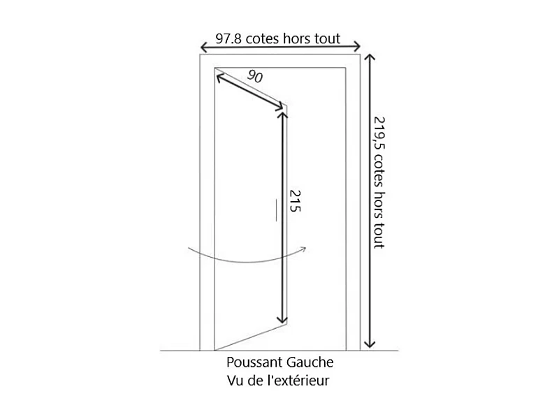 Porte D'entrée Bois Vitrée Agatha, H.215xl.90 Côte Tableau P.gauche Gd Menuiseries