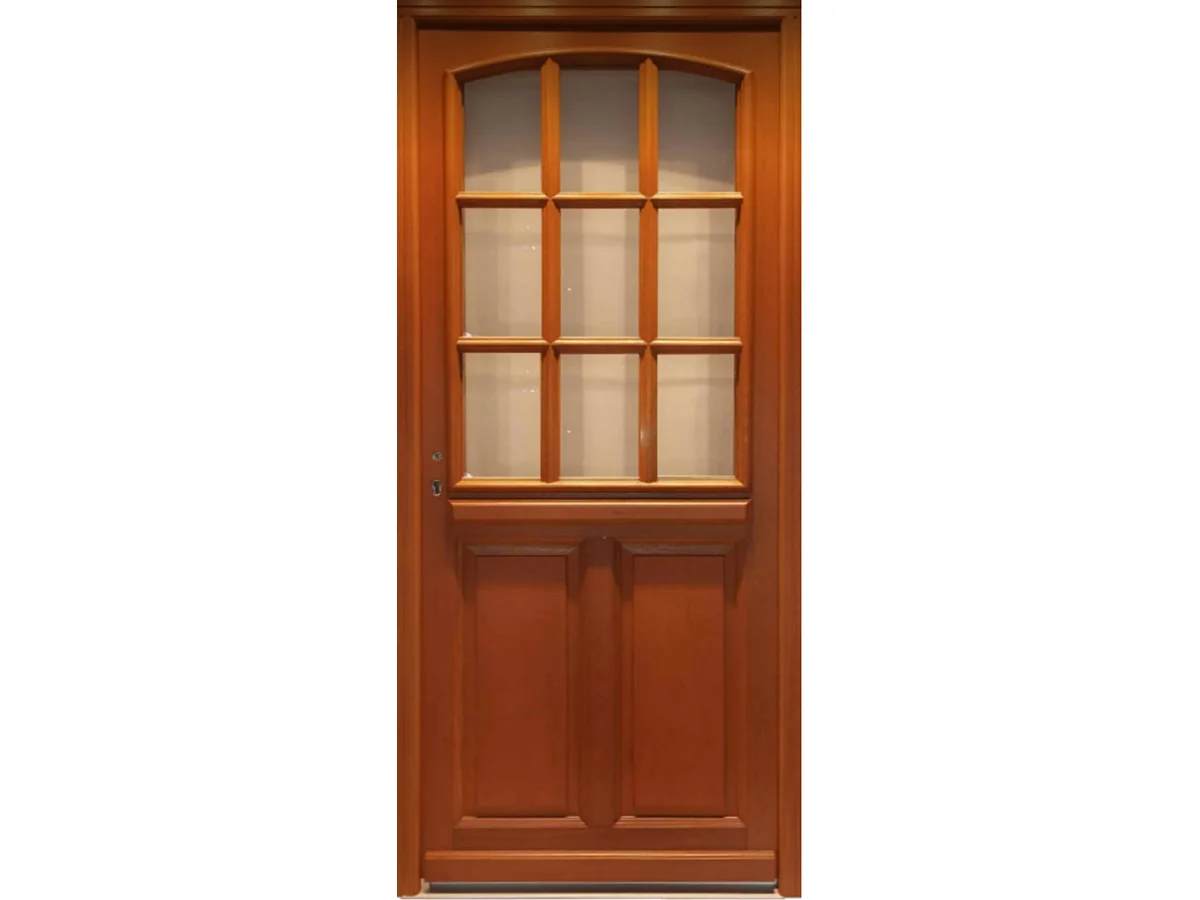 Porte D'entrée Bois Vitrée Agatha, H215 X L90 Cm Côte Tableau, P.droit Gd Menuiseries