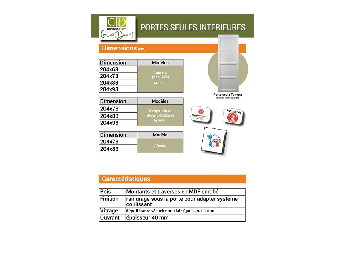 Porte Coulissante Atelier Noir H204 X L83 + Rail A Roulettes Et Coquilles Gd Menuiseries