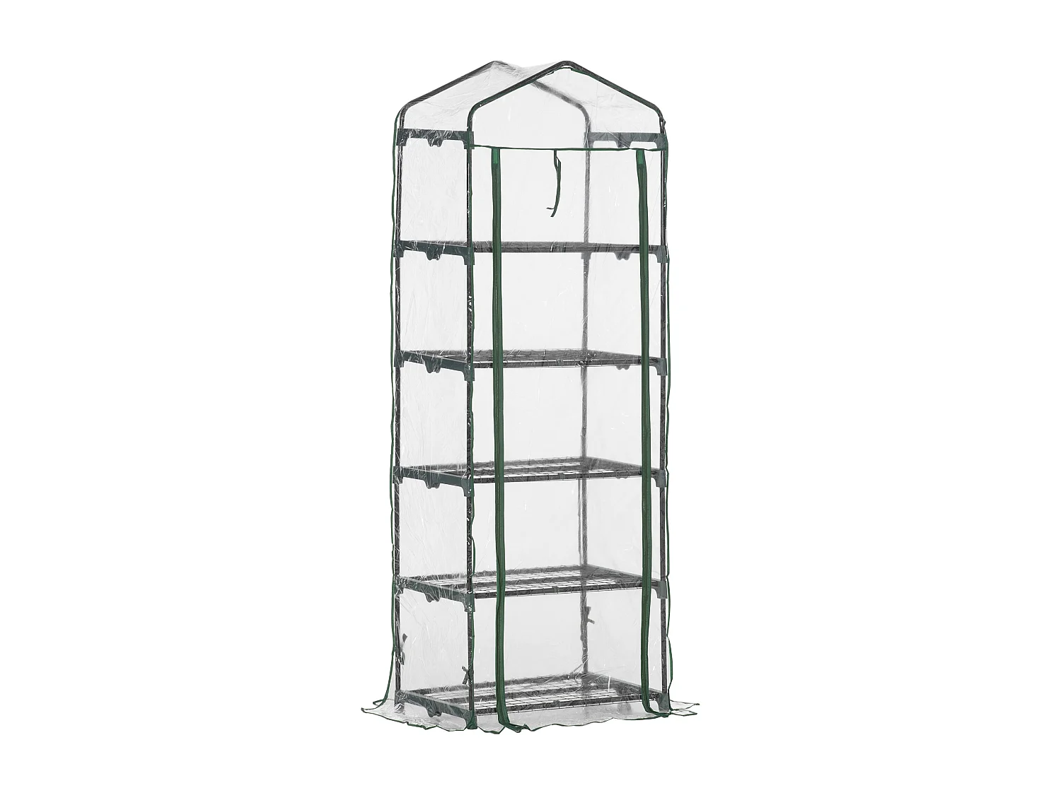 Serre de jardin balcon étagère serre 5 niveaux 0,69L x 0,49l x 1,93H m acier galvanisé bâche amovible PVC vert