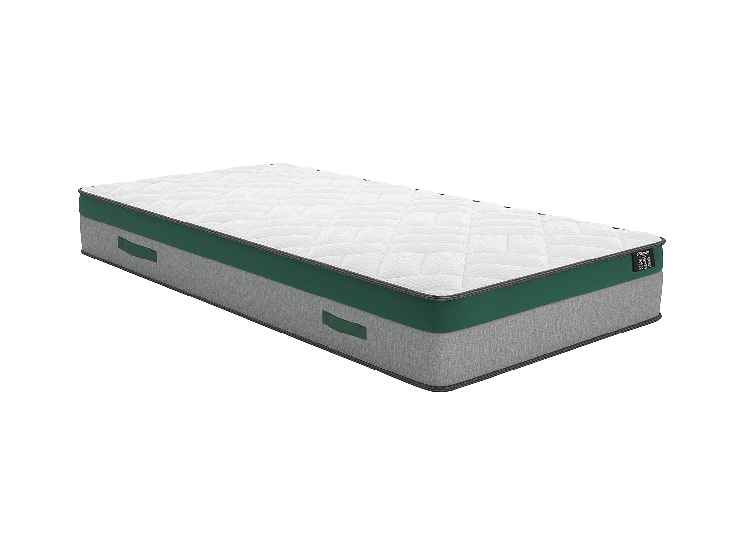 Ensemble 90 x 190 cm sommier coffre blanc + matelas ressorts ensachés ép.22cm - PRESTIGE de YSMÉE