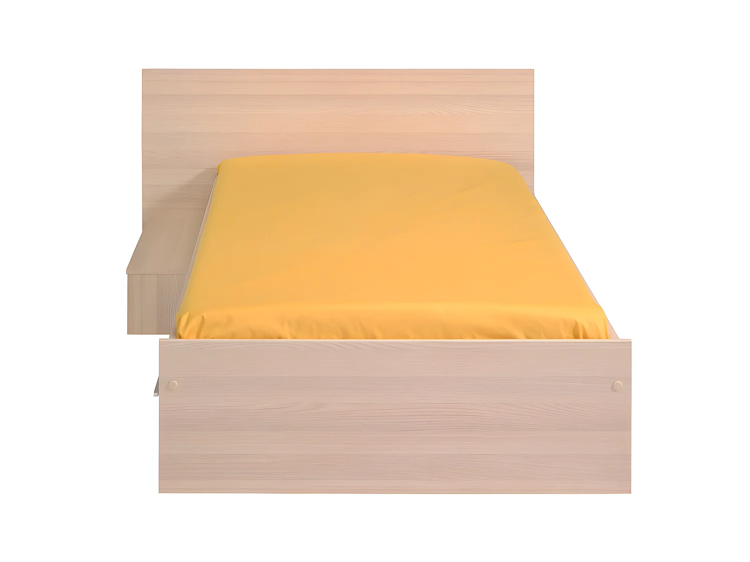 Letto per bambini 90 x 190 cm con 1 cassetto Naturale e Bianco + Rete - IPLIA