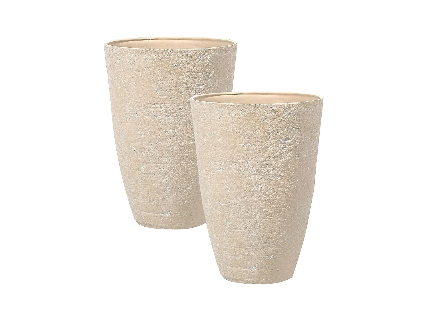 Set van 2 bloempotten CAMIA Steen 51 cm Beige