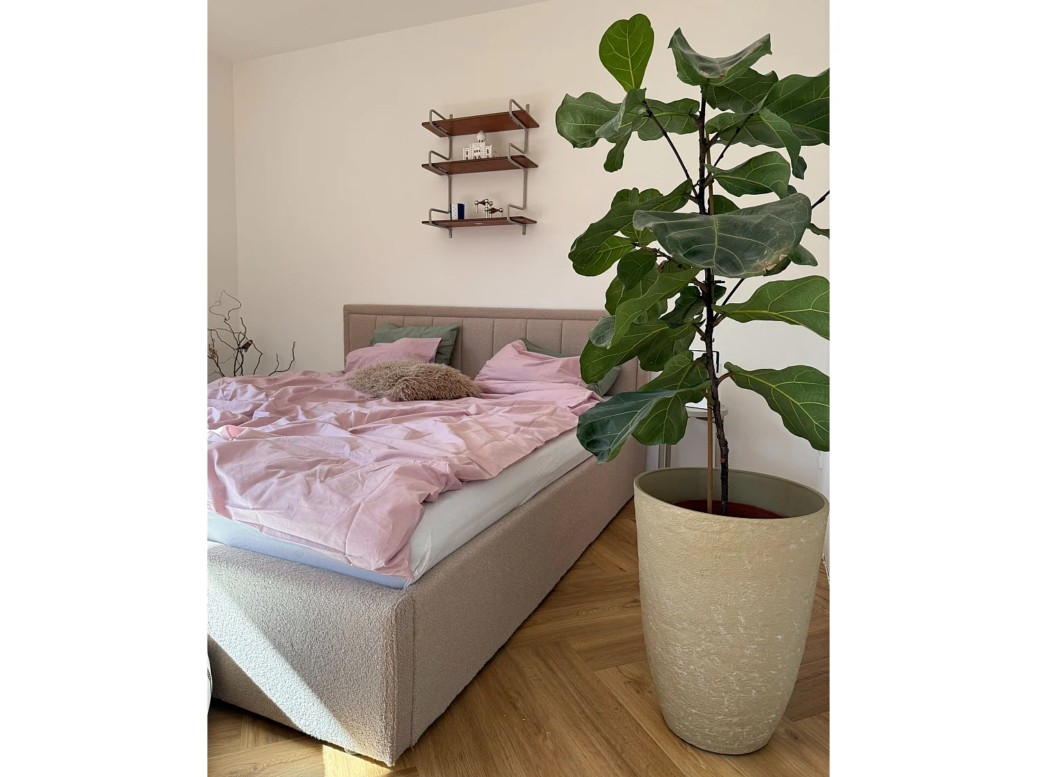 Conjunto de 2 vasos para plantas CAMIA Pedra 51 cm Creme