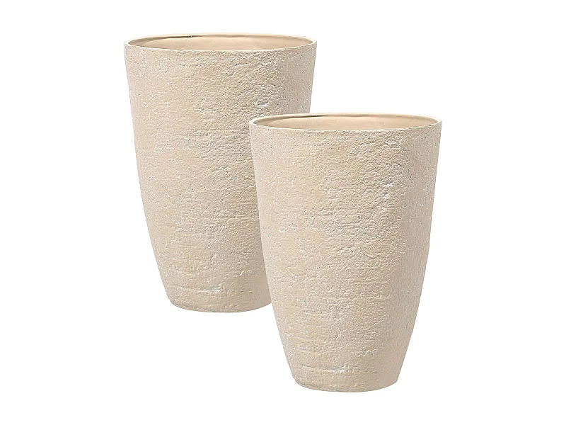 Lot de 2 pots de fleurs CAMIA 51 cm Beige