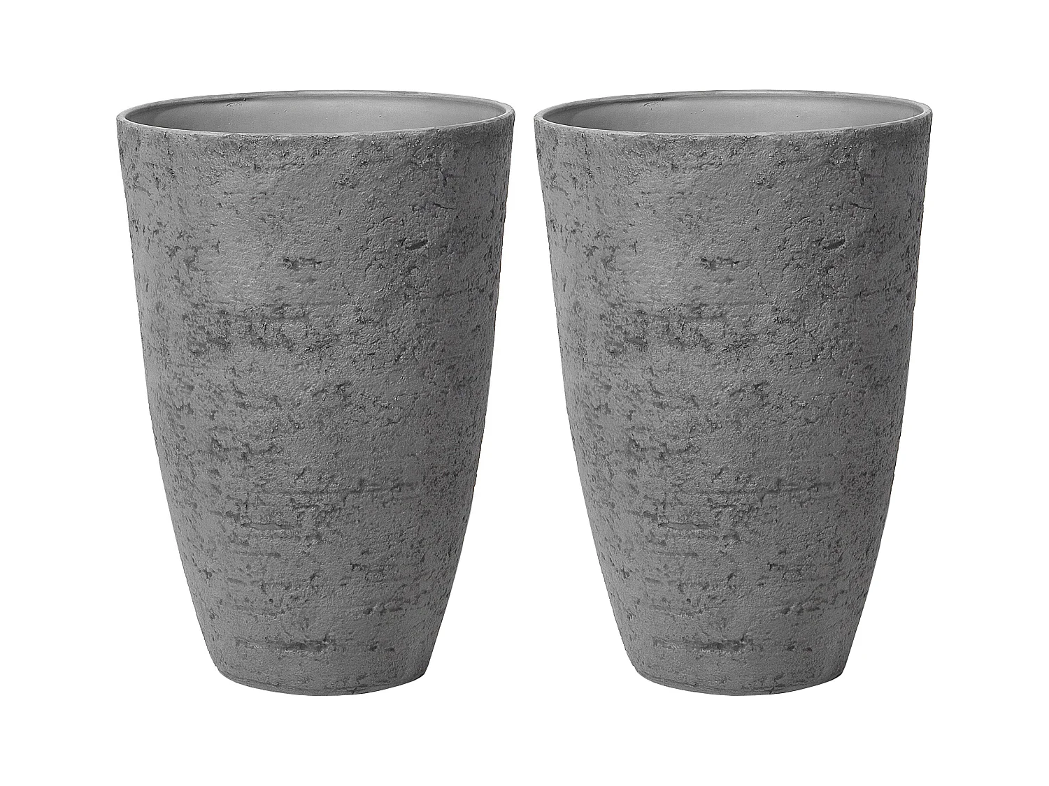 Blumentopf 2er Set Steingemisch / Glasfaser grau 51x51x71 cm rund Modern Camia