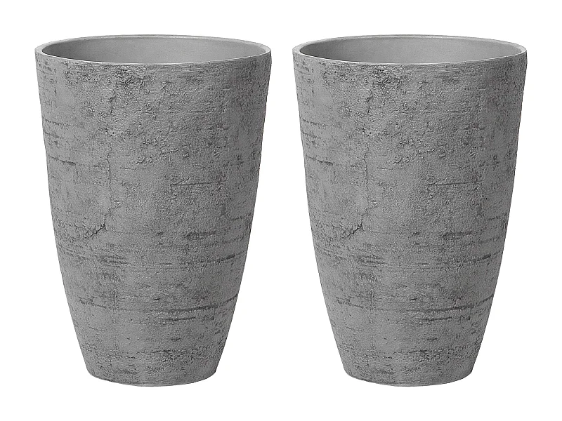 Set di 2 vasi per piante CAMIA Pietra 43 cm Grigio