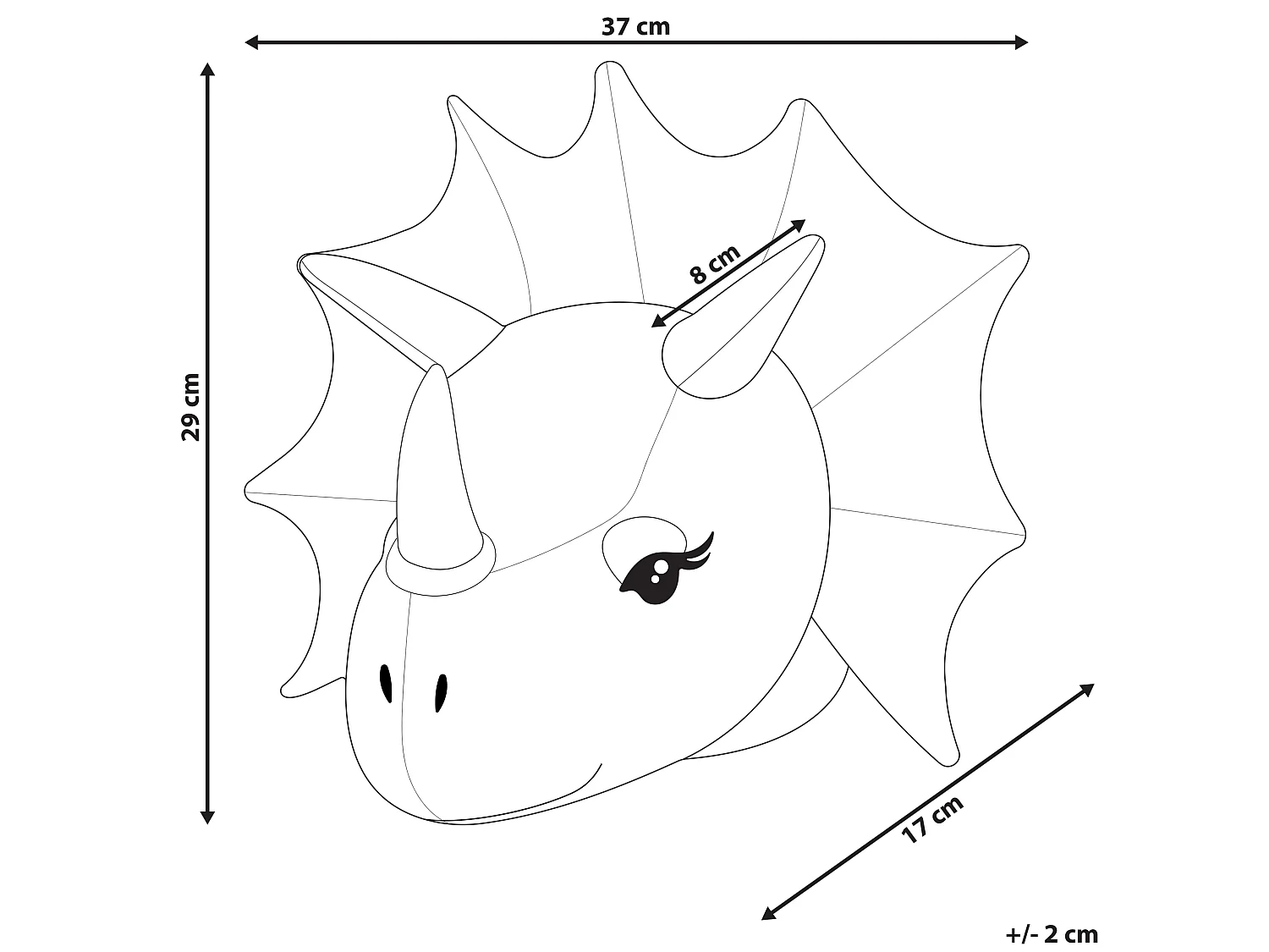 Dziecięca ozdoba ścienna Dinozaur REXX Bawełna 29 cm Jasnobeżowy