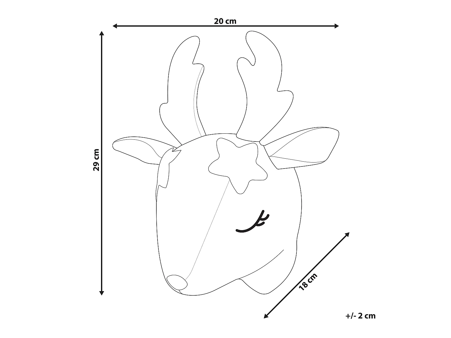 Decorazioni da Parete Cameretta capriolo SUZY Cotone 29 cm Bianco