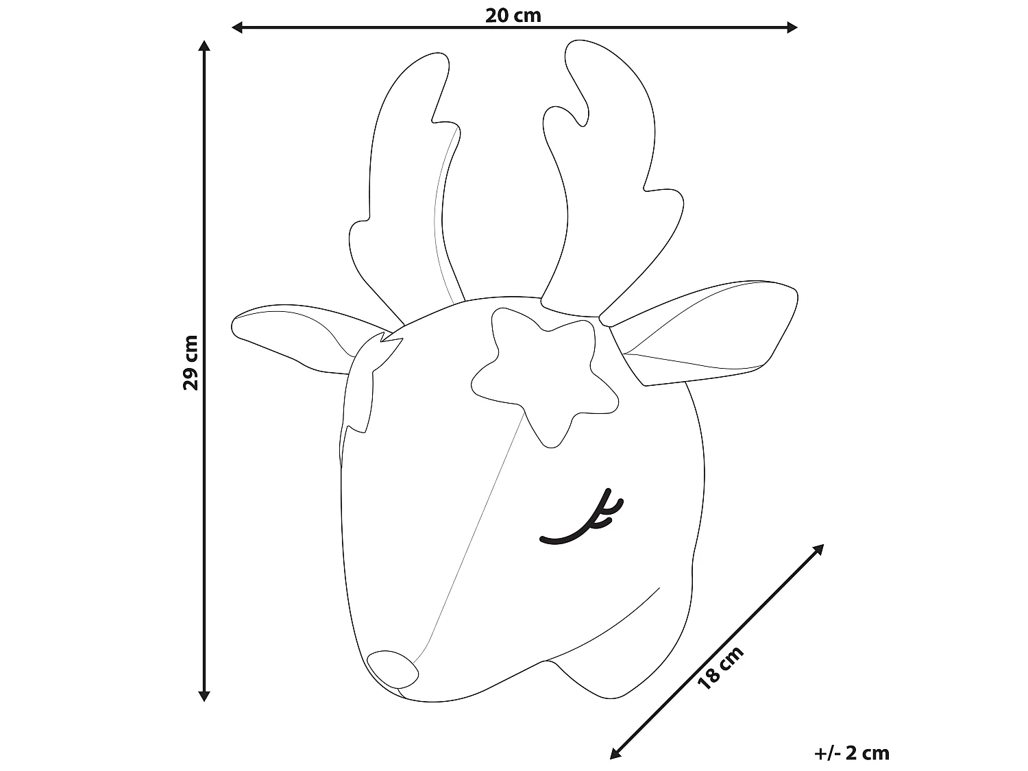 Décoration murale pour enfants Chevreuil SUZY Coton 29 cm Blanc